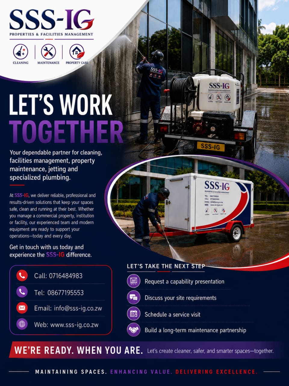 Overview of our full range of cleaning and maintenance services