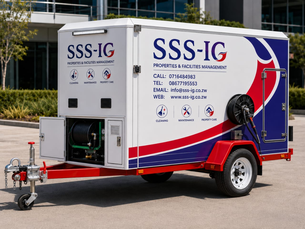 High-pressure water jetting unit